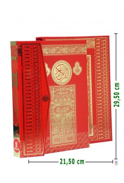KUTULU,Yaldızlı - Efdal Bilgisayar Hatlı Kuran-ı Kerim (RAHLE Boy - KIRMIZI)